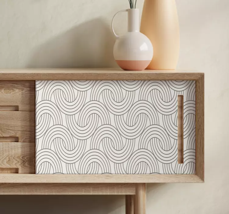 Art deco illusion mønster møbler klistermærker - TenStickers