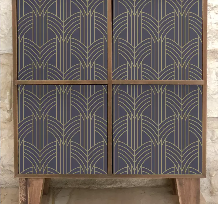 Art deco stil geo mønster møbel klistermærke - TenStickers