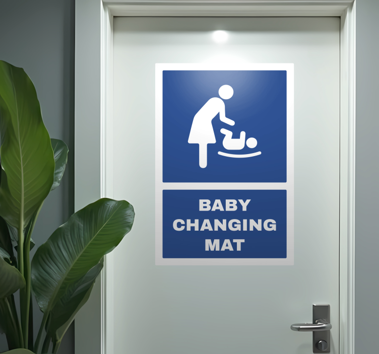 baby changing mat klistermærke til dør - TenStickers