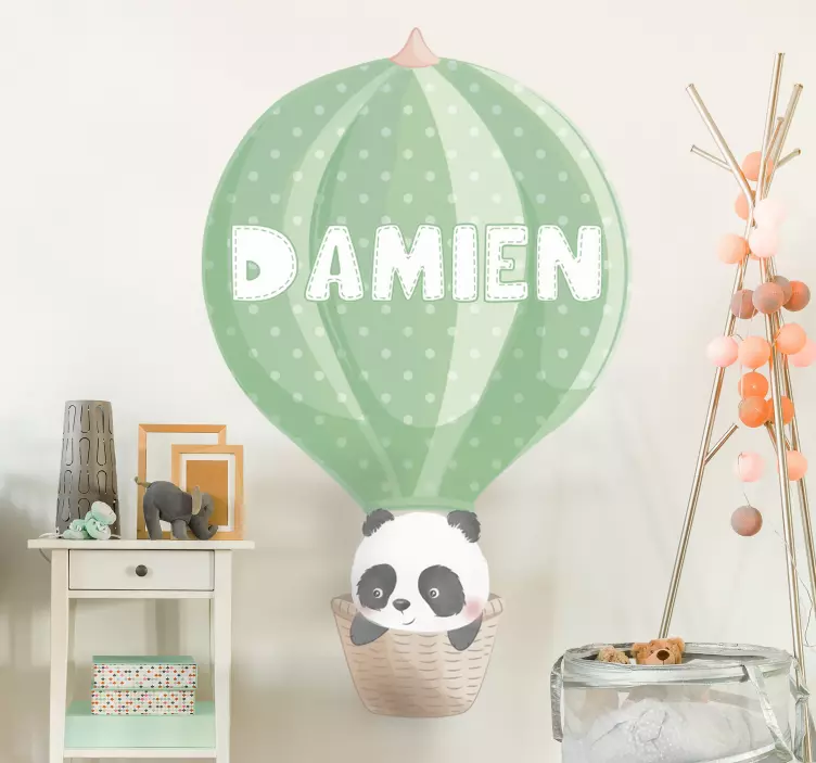 Baby dreng personnalised panda dyr klistermærke - TenStickers