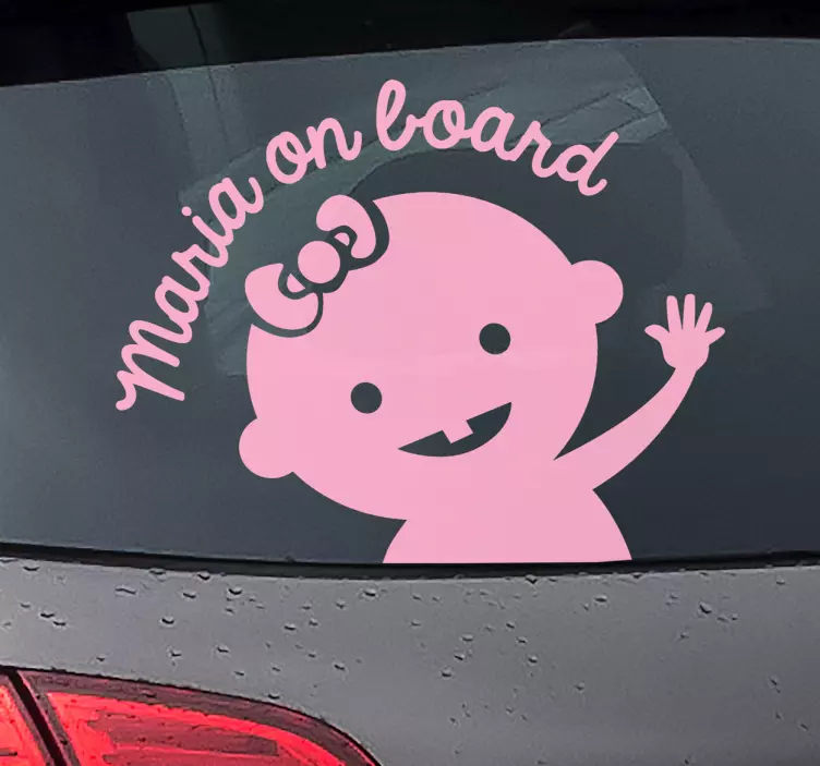 Baby med en bue baby om bord klistermærke - TenStickers