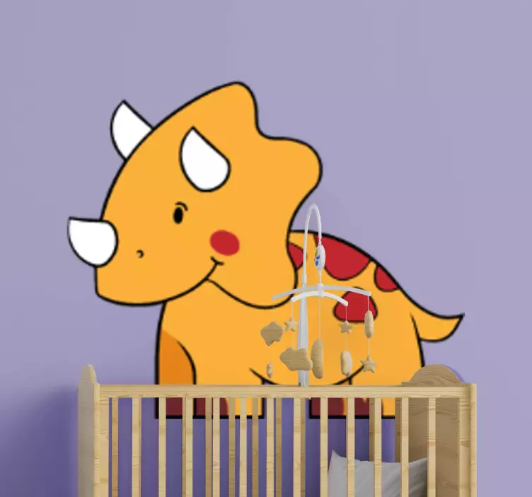 Baby triceratops dinosaur væg klistermærke - TenStickers