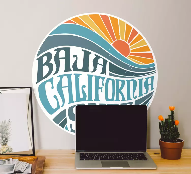 Baja california surf vintage klistermærke - TenStickers