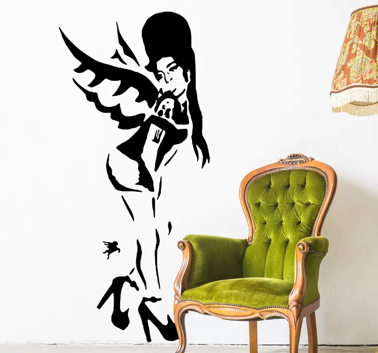 Banksy fairy wall art sticker - TenStickers