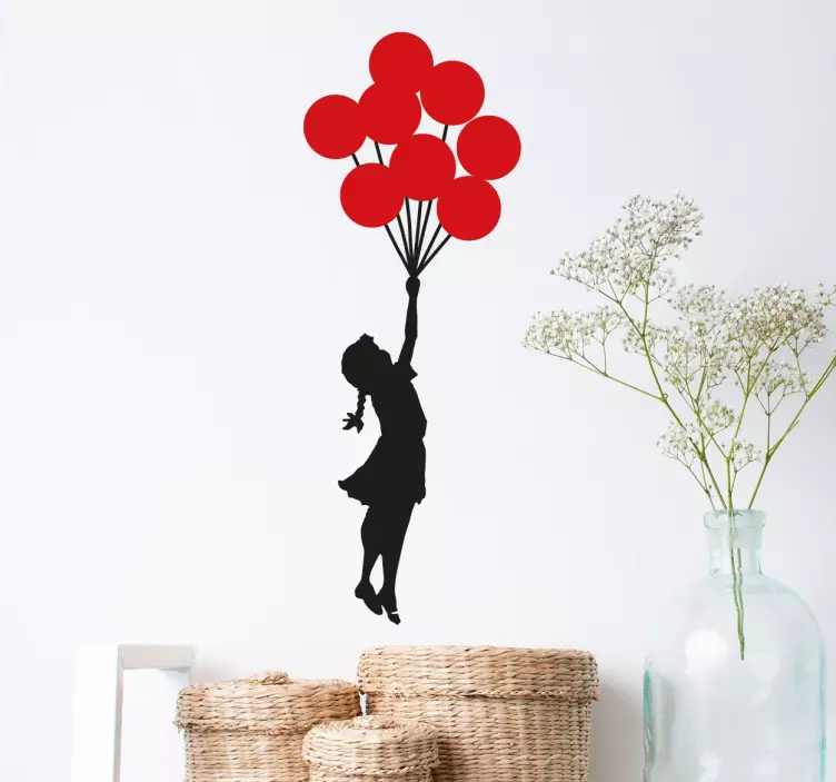 Banksy pige balloner sticker - TenStickers