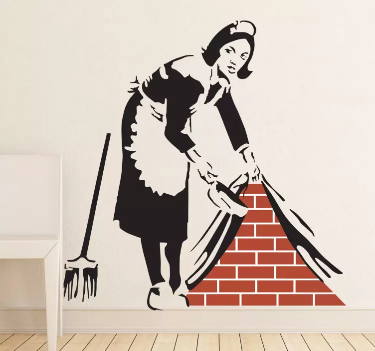 Banksy rengøringskone wallsticker - TenStickers