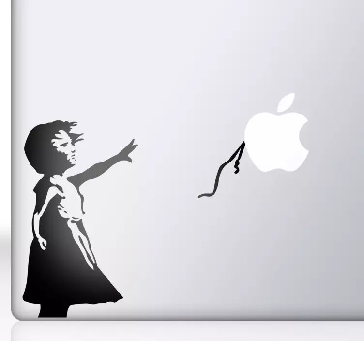 Banksy pige med ballon macbook klistermærke - TenStickers