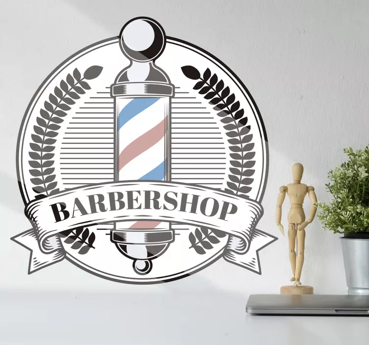 Barber pole væg klistermærke - TenStickers
