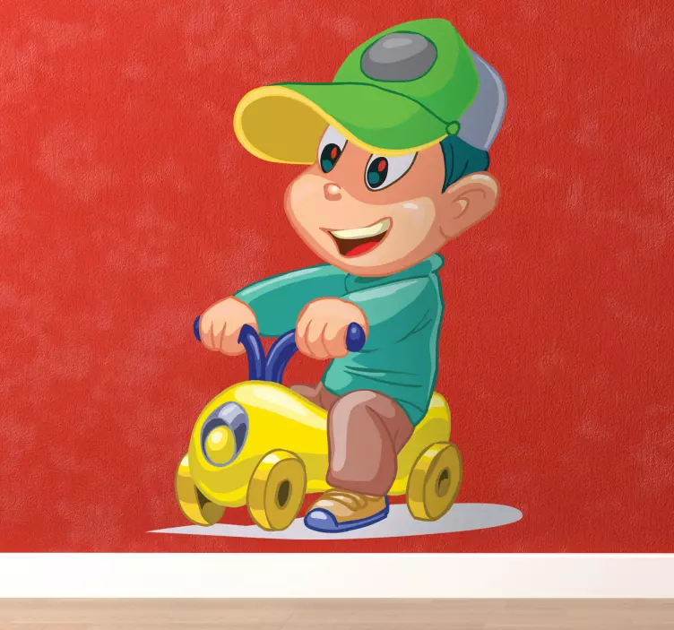 Barn med legetøjsbil-klistermærke - TenStickers