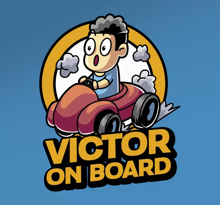 Barn (navn) om bord på baby ombord klistermærke - TenStickers