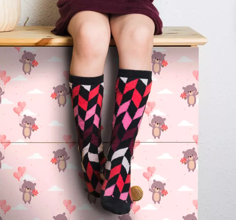 Barnlige kærlige bjørner mønster møbeldekorationer - TenStickers