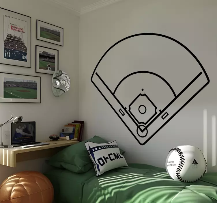 Baseball bane anden sport wallsticker - TenStickers