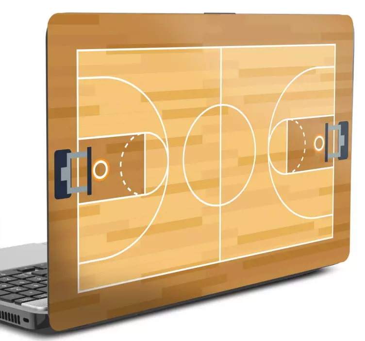Basketball-bane laptop sticker - TenStickers