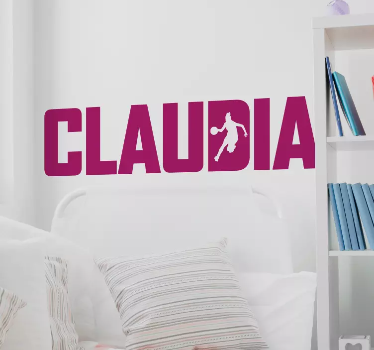 Basketballspiller med navn basketballmærkat - TenStickers