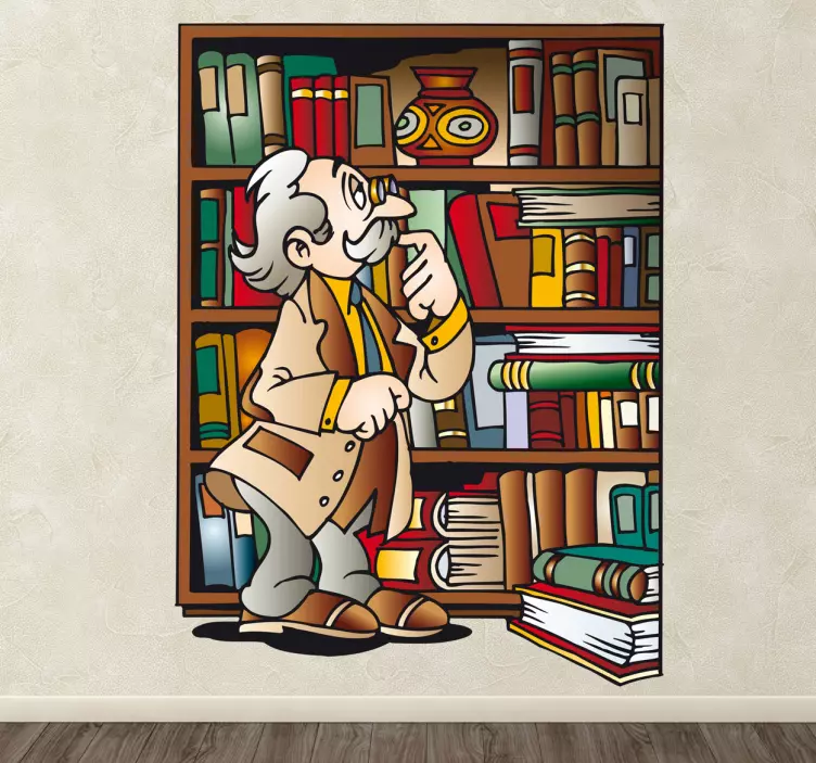 Bedstemors bibliotek børnemærkat - TenStickers