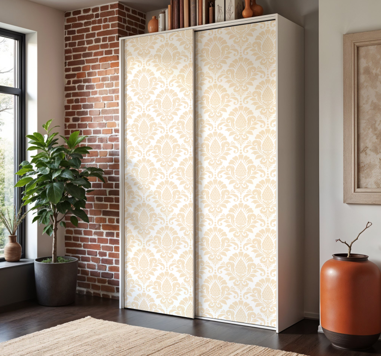 Beige damask mønster folie til møbler - TenStickers