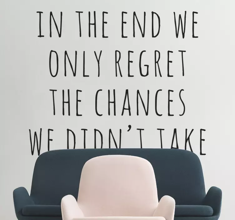 Beklagede chancer tekst klistermærke - TenStickers