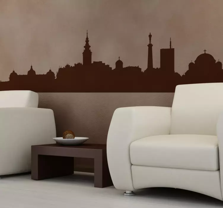 Beograd silhuet skyline wallsticker - TenStickers