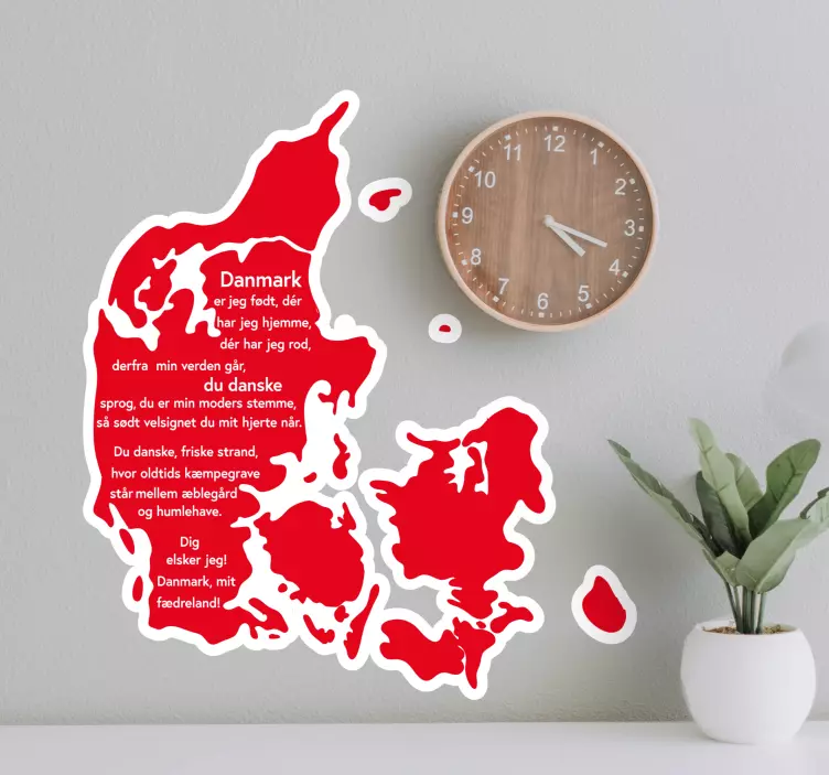 I danmark jeg blev født sangtekst klistermærke - TenStickers