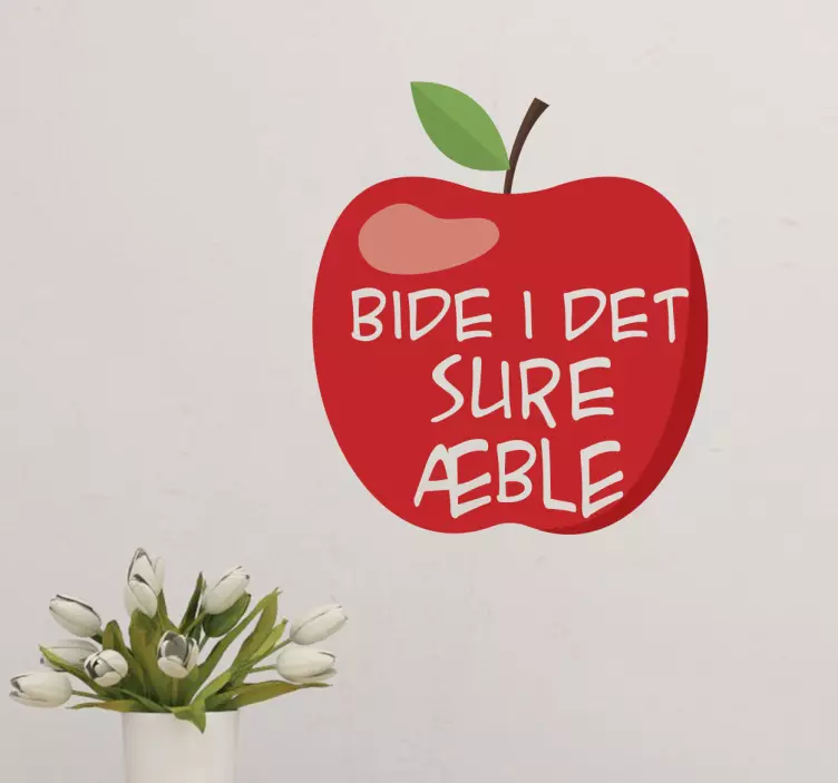 Bide i det sure æble klistermærke - TenStickers