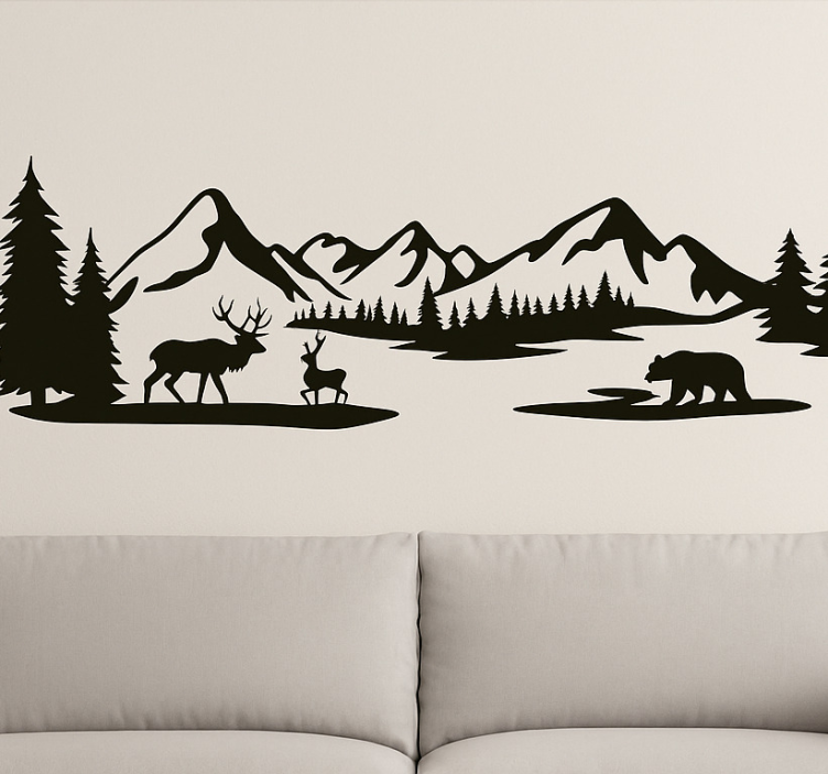 Bjergskovlandskab stue wallsticker - TenStickers