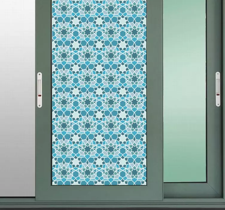 Blå geometrisk dørklistermærke - TenStickers