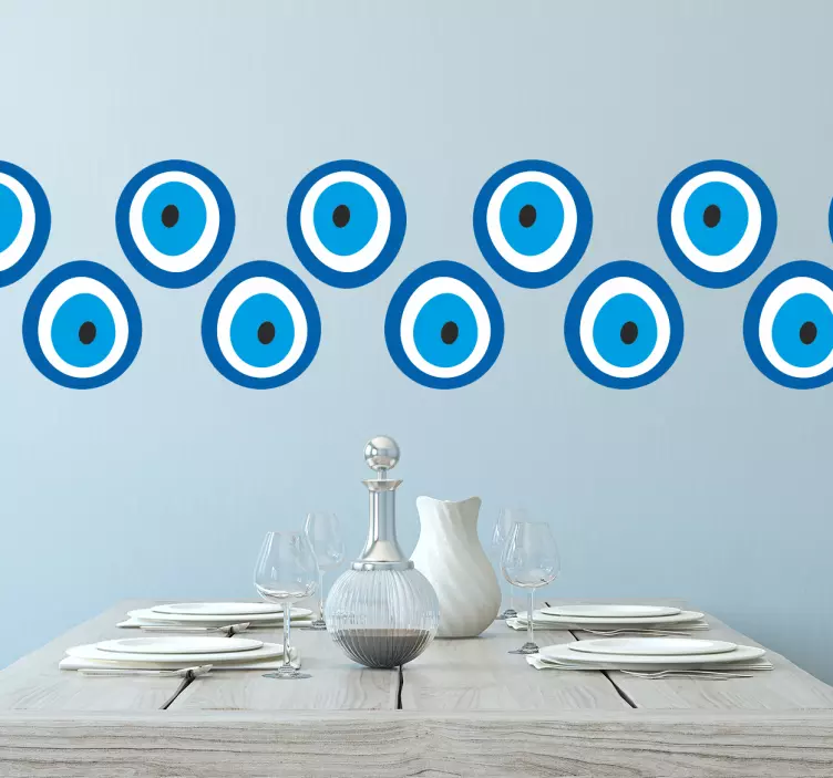 Blå øjne kantbånd wallsticker - TenStickers