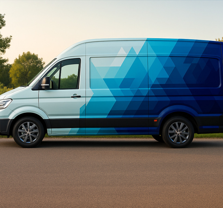 Blå trekanter design varevognsklistermærke - TenStickers