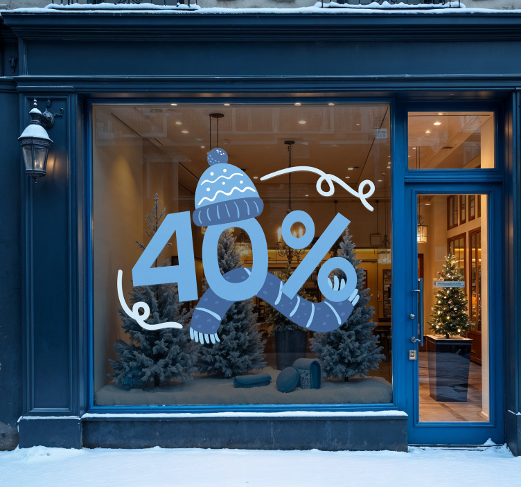 Blå vinterrabat salgsklistermærke - TenStickers