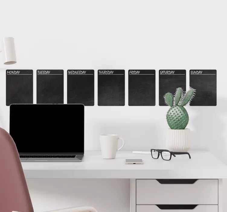 Blackboard ugentlig arrangør klistermærke - TenStickers