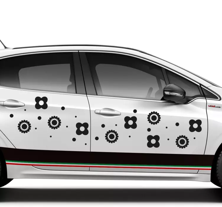 Mange Blomster sticker til bil - TenStickers