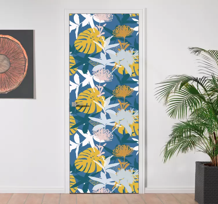 Blomster dørrammer klistermærke - TenStickers