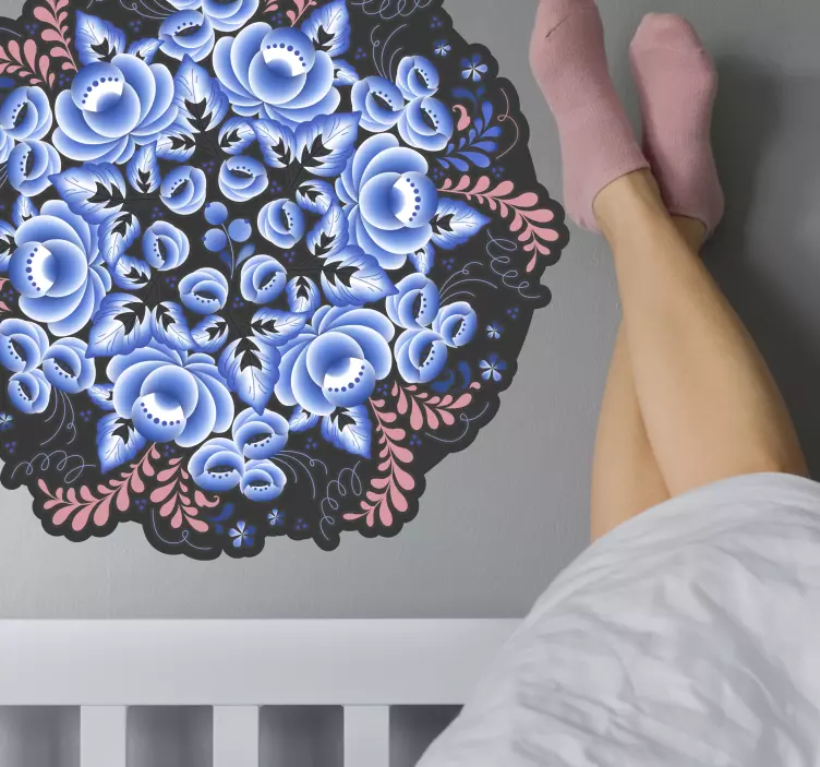 Blomster folkehus klistermærke - TenStickers