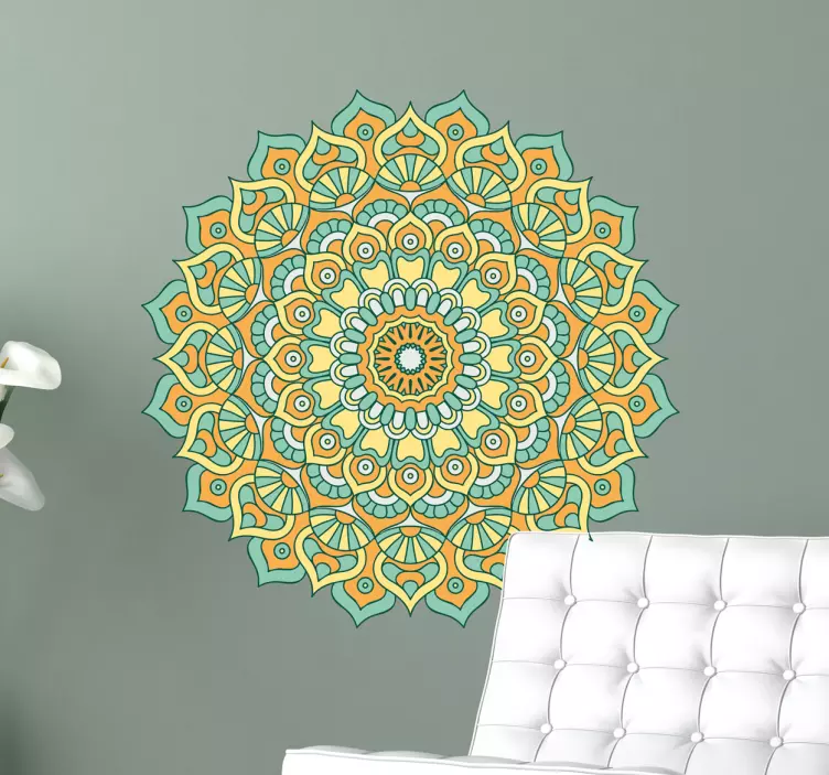 Blomster mandala vægklistermærke - TenStickers