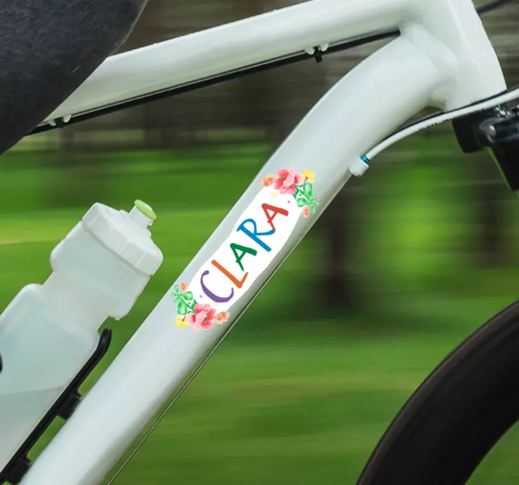 Blomster navn cykel klistermærke - TenStickers