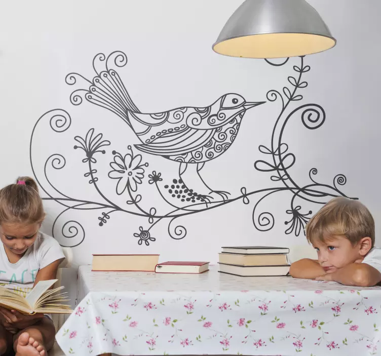 Blomster nightingdale mærkat - TenStickers