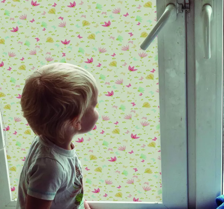 Blomster og sommerfugle klistermærker til vinduer - TenStickers