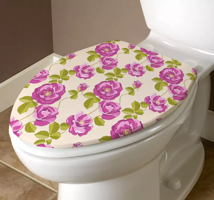 Blomster toilet sticker - TenStickers
