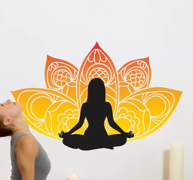 Blomstermotiver med yoga - TenStickers