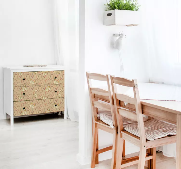 Efterårsflores mønster folie til møbler - TenStickers