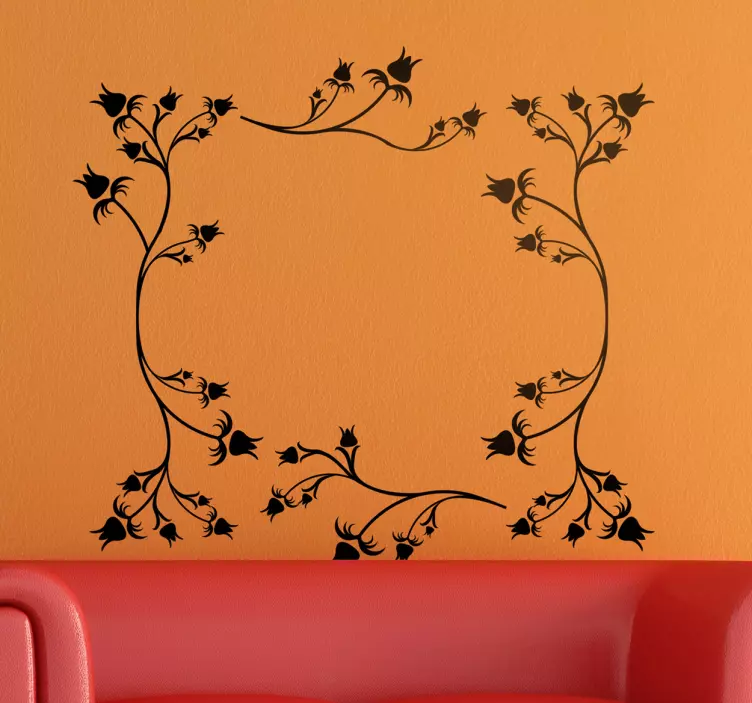 Blomstermotiver med roseramme - TenStickers