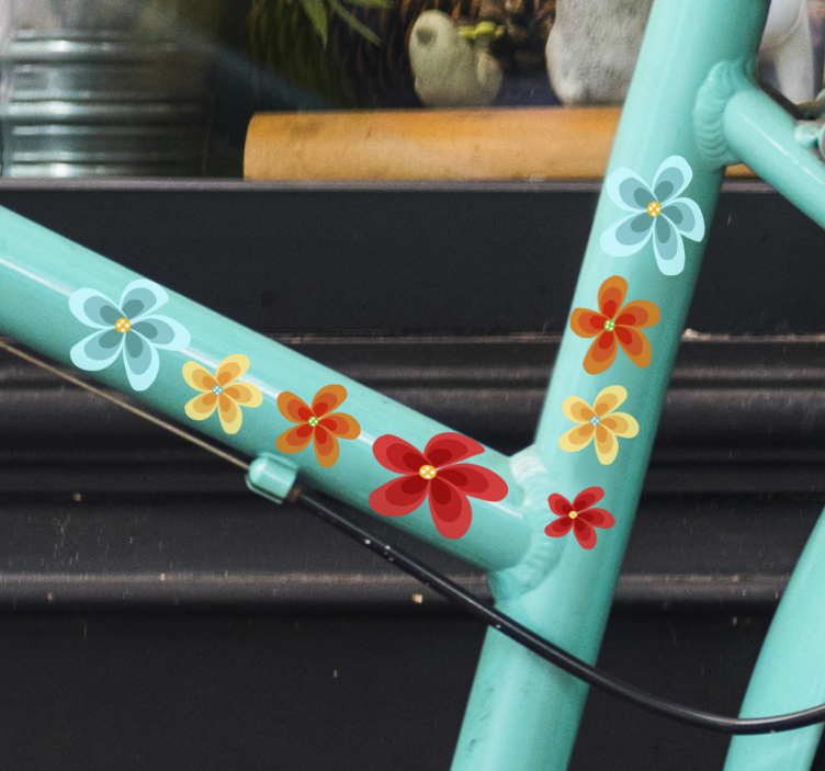 Blomsterpakke Klistermærke til cykel - TenStickers
