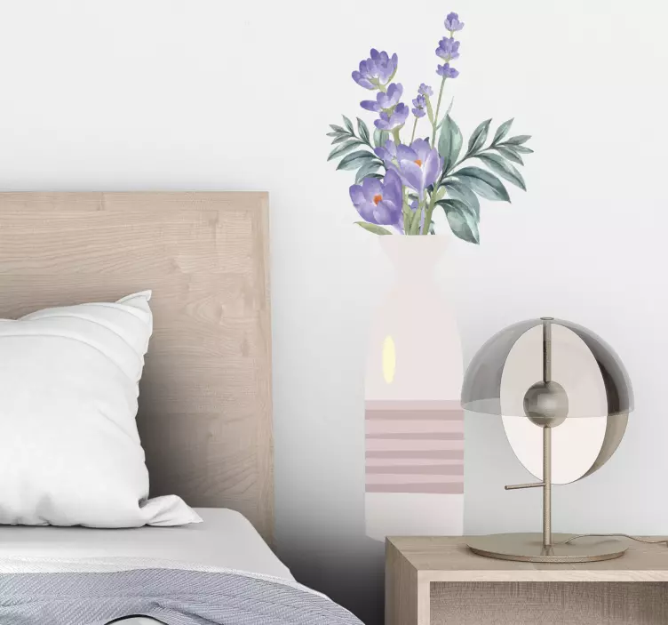 Blomstervase kunstværk wallsticker dyr - TenStickers