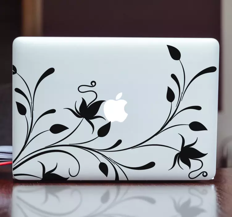 Blomstrede laptop sticker - TenStickers
