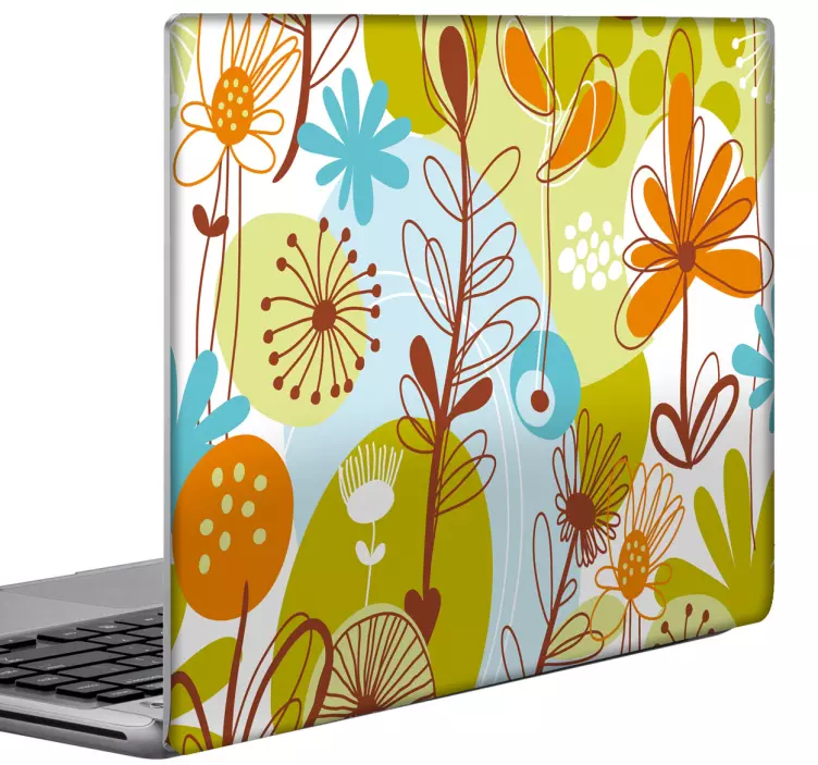 blomstrede laptop stifcker - TenStickers