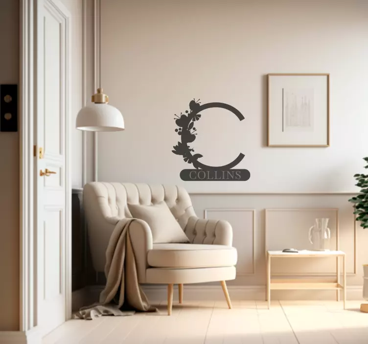 Blomstret fornavn navne klistermærker - TenStickers