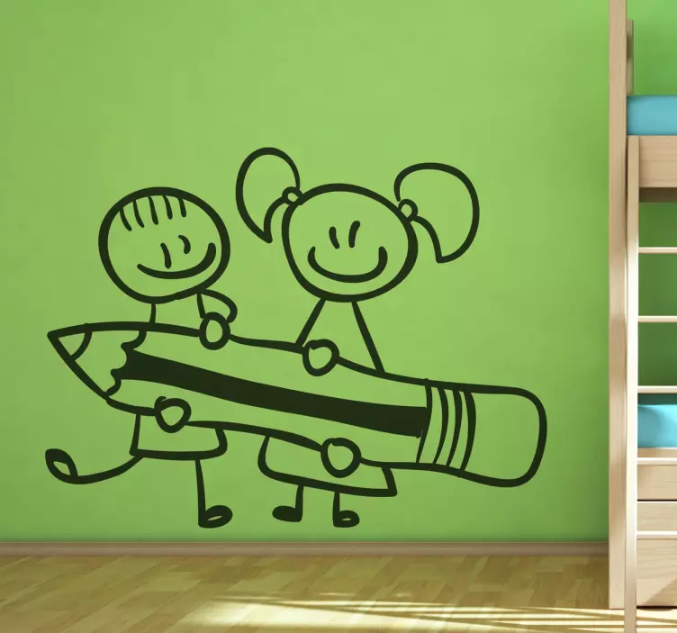 Blyant børn sticker - TenStickers