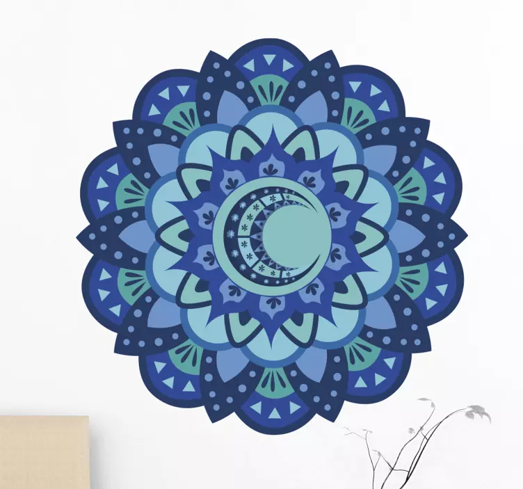Boho moon i mandala blomster vægoverføringsbillede - TenStickers