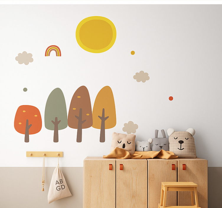 Boho skov i efteråret wallsticker dyr - TenStickers
