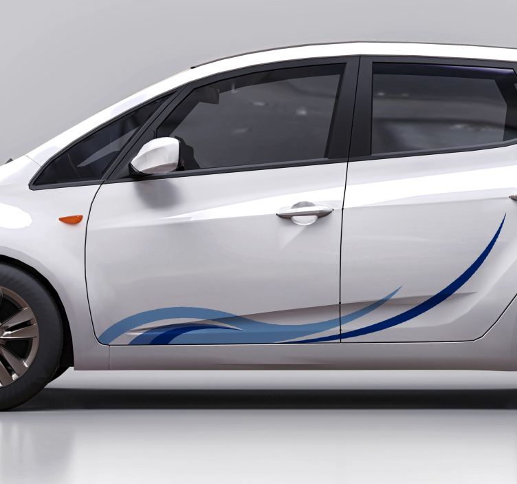 Klistermærke til bil med bølge illustration - TenStickers